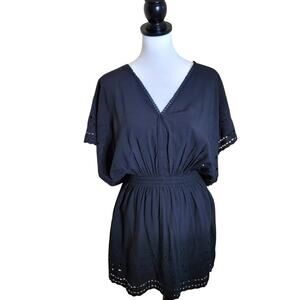 Resort Flowy Mini Dress, Size Small, Black Bikini Cover-up